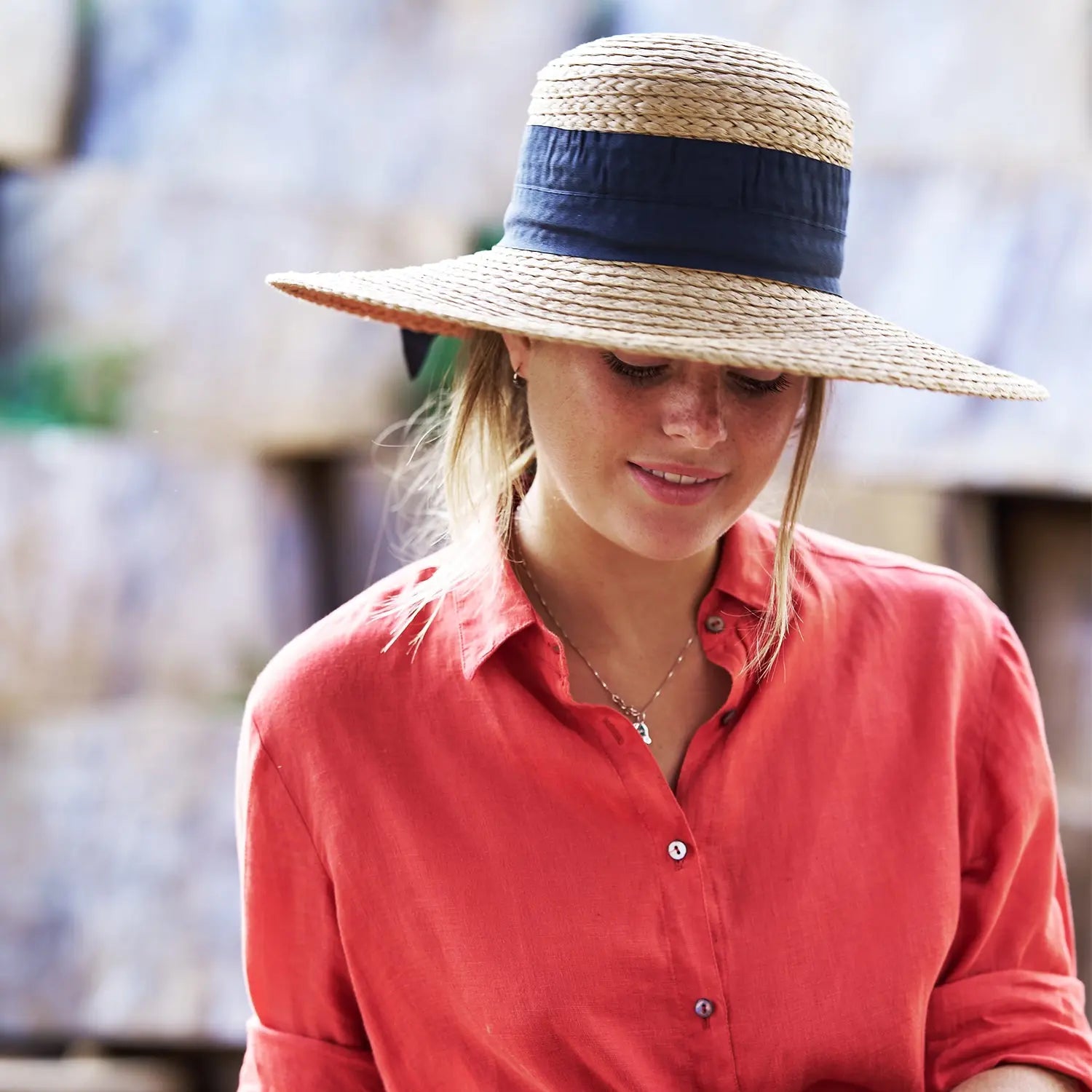 360FIVE Everyday Hat – Dahlia Gardening Damen-Sonnenhut aus Stroh mit breiter Krempe