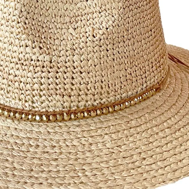 Riviera Fedora Raffia Straw Sun Hat UV Protection UPF50+