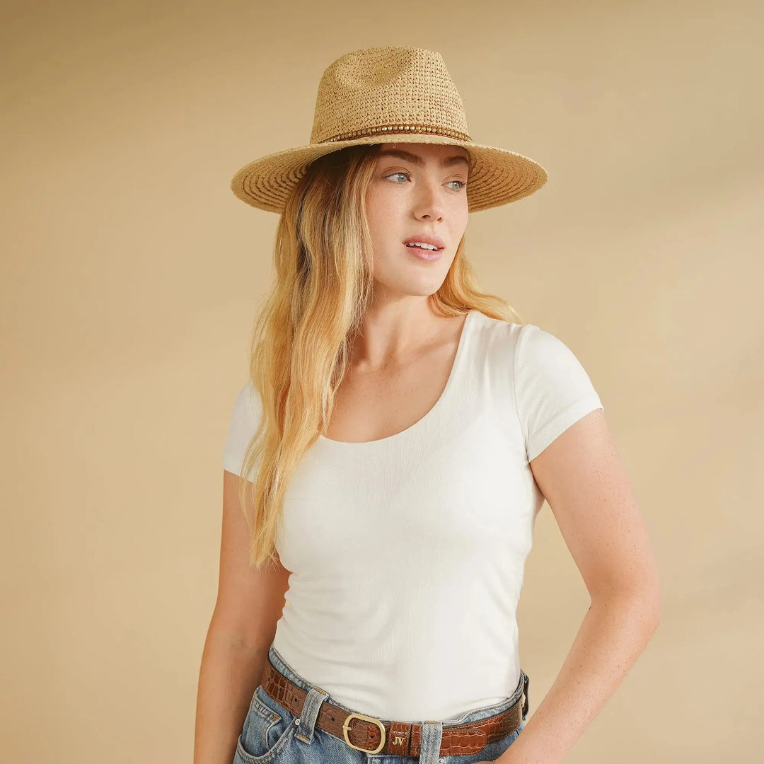 Riviera Fedora - Raffia Straw UV Sun Hat UPF50+ House of Ord - Cape Town