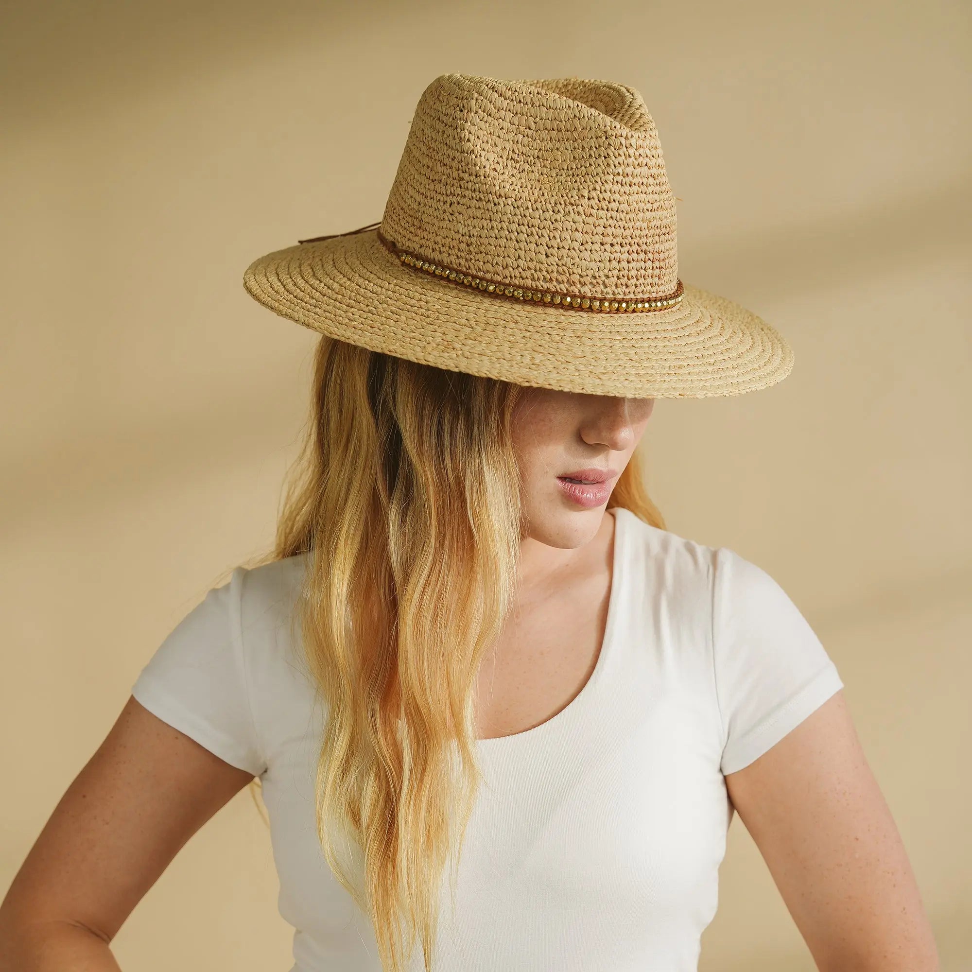 Riviera Fedora - Raffia Straw UV Sun Hat UPF50+ House of Ord - Cape Town