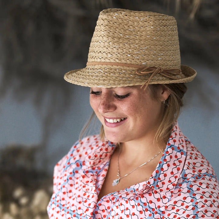 Chapeau de tous les jours 360FIVE - Chapeau de soleil Trilby en paille de jardinage Zinnia pour femmes